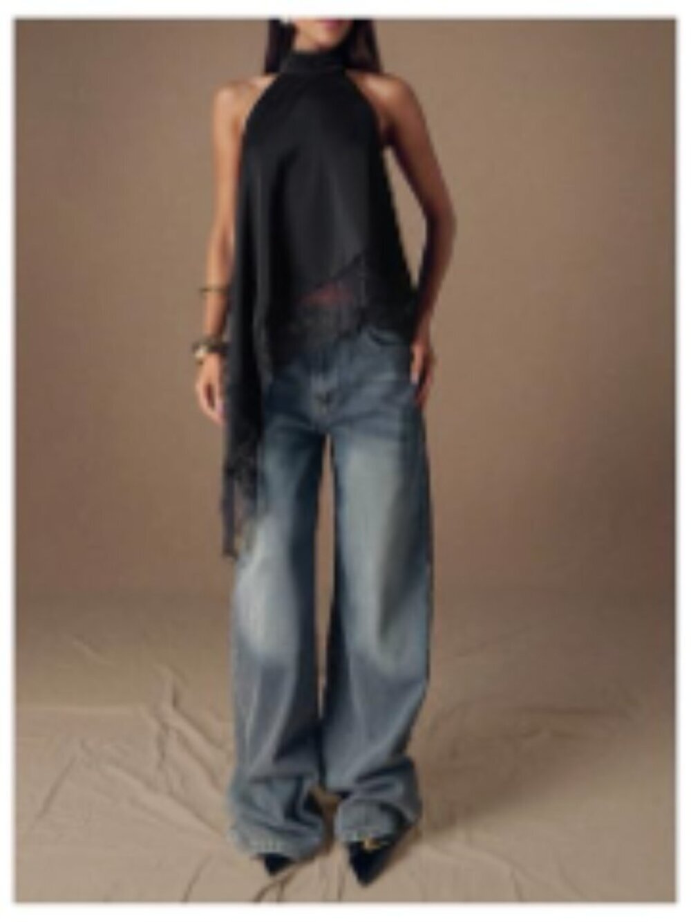 Women's Halter Neck Backless Cami Top Asymmetrical Hem Rave Club Going Out - Picture 6 of 7